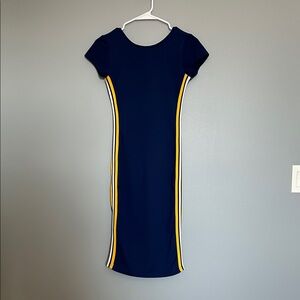 🟡3/$15 Revamped Sporty Dress Blue with Yellow Stripes